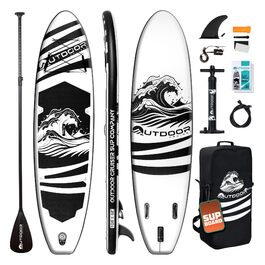 SUP дошка надувна OutdoorCrusier Ultra-Portable, блакитна (Карибське море), з повним комплектом аксесуарів, міцна, нековзка, для початківців та досвідчених райдерів