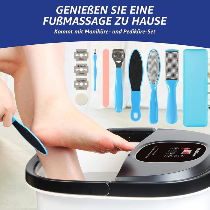 Електричний масажер для ніг з підігрівом та функцією джакузі Mia&coco. Шиацу, пресування, розминання, вібрація.