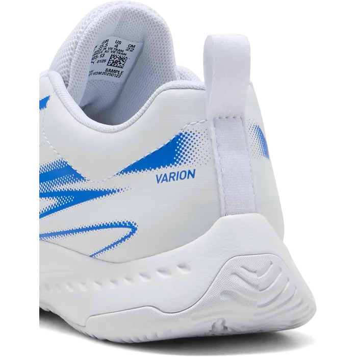 Дитячі унісекс кросівки PUMA Varion Li Jr для залу (Indoor Court Shoe), білі/блакитні, розмір 38 EU