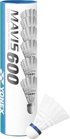 М'ячі для бадмінтона Yonex Mavis 600 Club Play Blue Circle White, середньої швидкості, 6 шт.