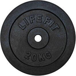 Гантельні диски LIFEFIT, чорні, 20 кг