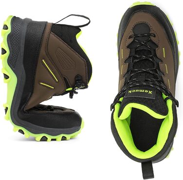 Дитячі трекінгові черевики Kinder: зручні чотирисезонні черевики для піших прогулянок (EU 30-39, коричнево-зелені)