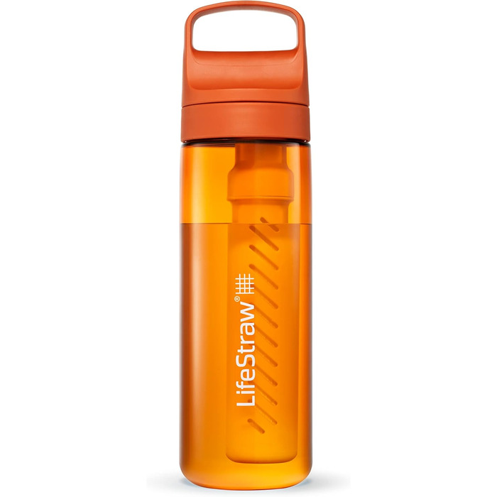 Пляшка з фільтром LifeStraw Go, без BPA, для подорожей і щоденного використання, очищає від бактерій, паразитів, мікропластику, покращує смак
