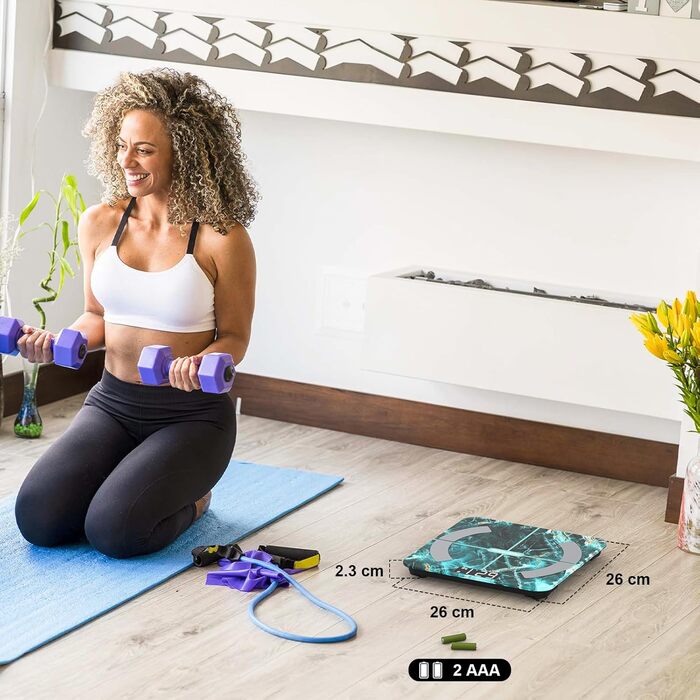 Цифрова вага для тіла з підключенням Bluetooth, вимірювання жиру, BMI, м'язової маси та інших показників