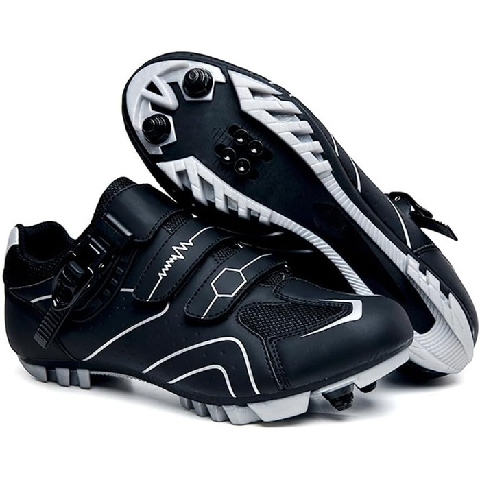 Велосипедні черевики для чоловіків та жінок MTB, шосейні, SPD, кросівки, дихаючі, outdoor, indoor з пряжкою, сірі, 45 EU