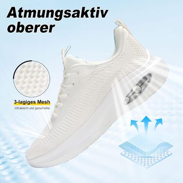 Жіночі кросівки ZYEN для широкої стопи, спортивні, дихаючі, легкі та зручні, для занять у спортзалі, білого кольору, розмір 36 EU