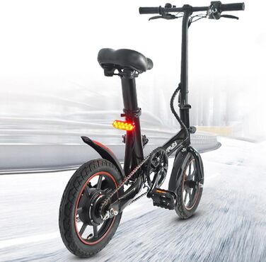Складаний електровелосипед 14 дюймів з акумулятором 36V 6Ah, портативний E-Bike з дальністю до 25 км для чоловіків і жінок, для міських поїздок