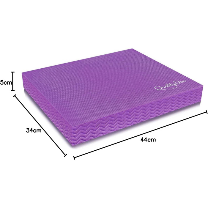 Килимок для балансу з м'якої піни, 44x34x5 см, фіолетовий. Покращує координацію та стабільність, зміцнює м'язи кора. З електронним посібником.