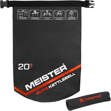 Портативна м'яка гиря-сендбег Meister Elite, чорна, 10/15/9 кг