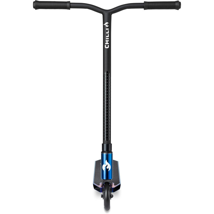 Самокат трюковий Chilli Pro Scooter Rocky Vol. 3 Blue Neochrome - для початківців та профі, колеса 110мм ABEC 9, висота 82см