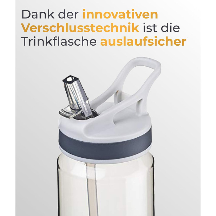 Пляшка для води AceCamp TRITAN 750 мл, спортивна, BPA-free, сіра, з кришкою Springdeckel