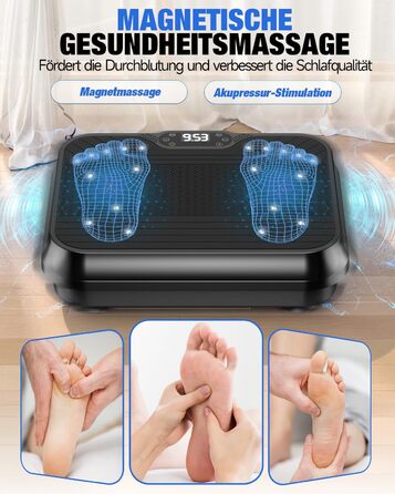 Віброплатформа для фітнесу HomeFitnessCode Mini - для жінок, з регулюванням інтенсивності, тренажер для дому, схуднення, нарощування м'язів, все тіло, чорний глянцевий