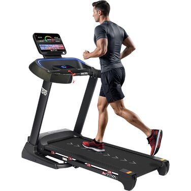 Бігова доріжка AsVIVA T20 Pro для дому: складана, швидкість до 18 км/год, нахил 20%, амортизація, макс. вага 150 кг, тренажер для кардіо та витривалості