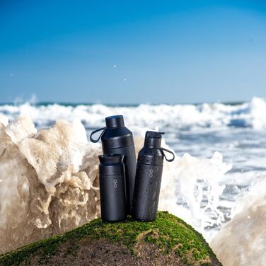 Екологічна пляшка Ocean Bottle GO 500 мл з переробленої нержавіючої сталі, чорна, багаторазова