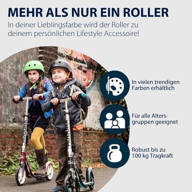 Самокат HUDORA BigWheel 205 алюмінієвий, складаний, для дітей і дорослих, до 100 кг, регульована висота, з/без замка