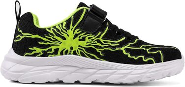 Дитячі спортивні кросівки для хлопчиків та дівчаток. М'яка підошва, дихаюча сітка, для занять спортом та активного відпочинку. Кольори: чорний, зелений. Розмір 29 EU