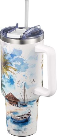 Фляга для води THILY з нержавіючої сталі з кришкою та трубочкою, 1.2 л, подвійні стінки, спортивна, широка горловина, зберігає холод/гаряче, колір Лаванда