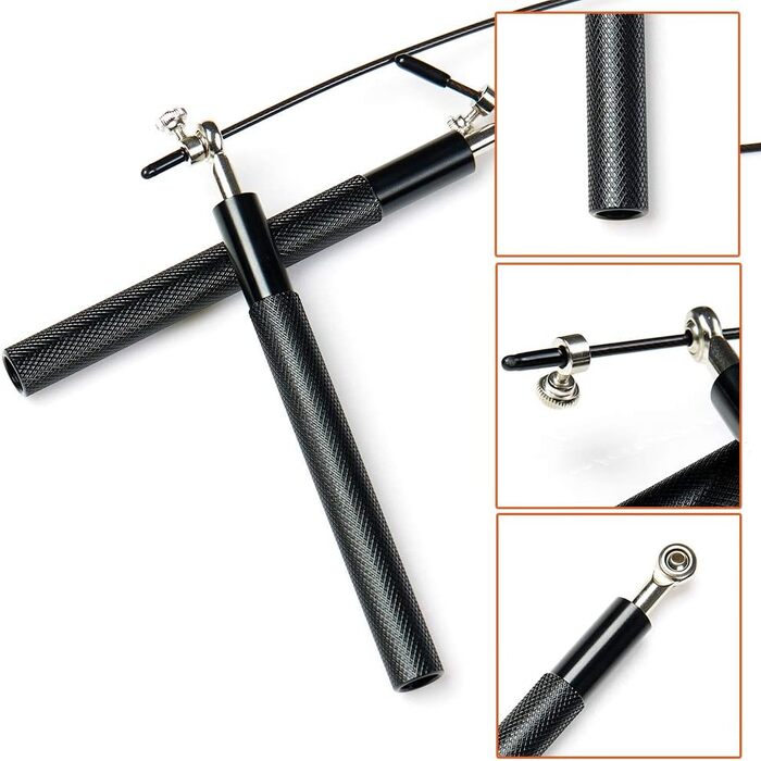 Стрибкове канат для фітнесу з регулюванням, алюмінієва ручка та підшипники, для спалювання жиру, CrossFit, тренування