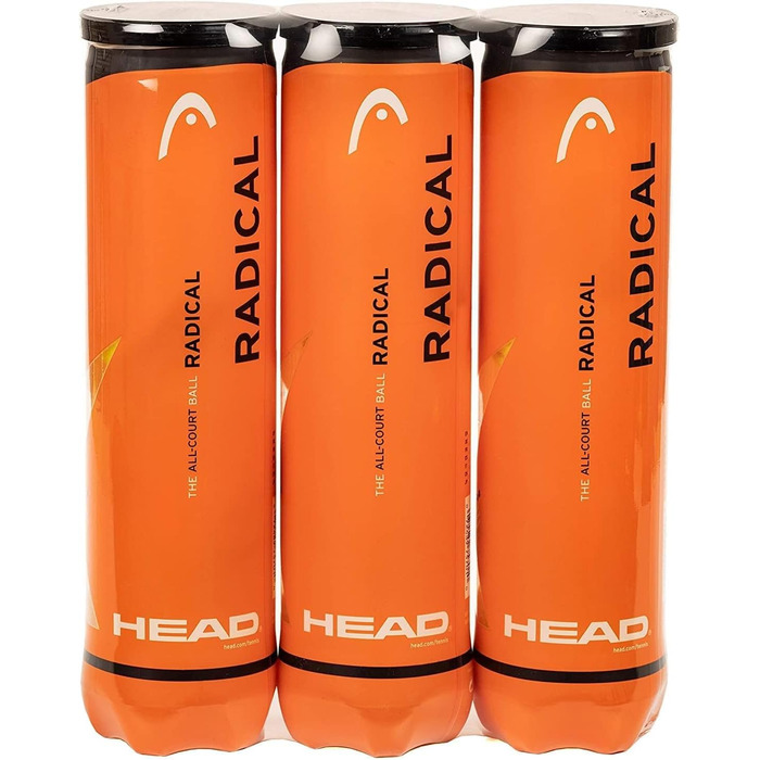Тенісні м'ячі Head Radical 12 шт. (3 туби по 4 м'ячі)