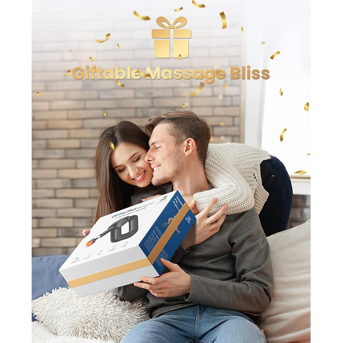 Масажер для м'язів Bob and Brad D6 Pro з OLED-дисплеєм, 16 мм амплітуда, перкусійний масаж, сумка, для розслаблення м'язів шиї, спини, ніг (чорний з підігрівом)