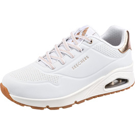 Кросівки жіночі Skechers UNO Shimmer Away White/Rose Gold 40 EU з Durabuck та Duraleather