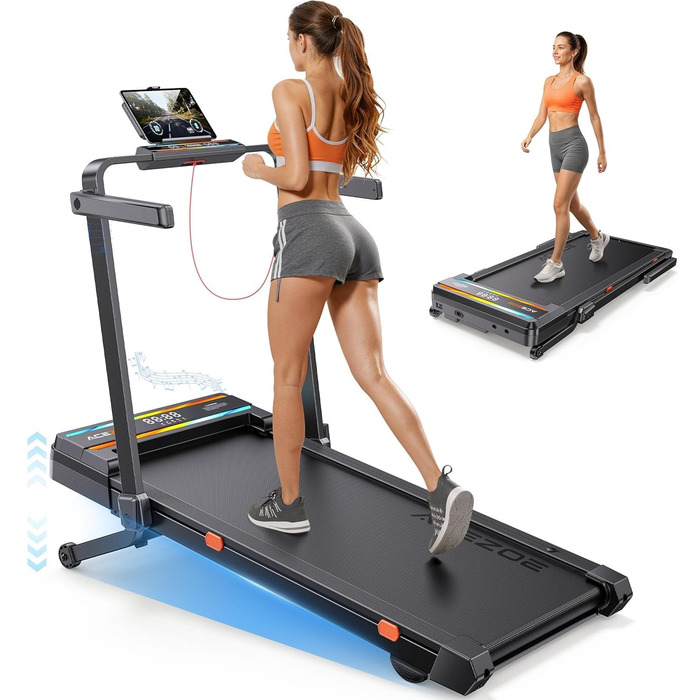 Бігова доріжка для дому Laufband з нахилом 0-15%, 3.0HP, складна, з динаміками, до 136 кг, розмір 137x72x13 см