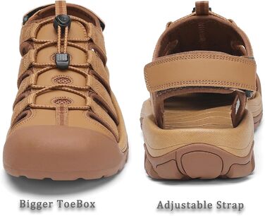 Чоловічі сандалі FLARUT літні для активного відпочинку та трекінгу, закритий носок, бежеві (46 EU)