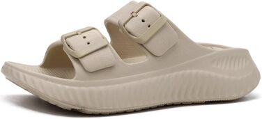 Жіночі сандалії KuaiLu для відновлення, спортивні слайдери з підтримкою склепіння стопи, ортопедичні, для фасціїту п'яткової кістки, товсті літні сандалії (бежеві, 38 EU)