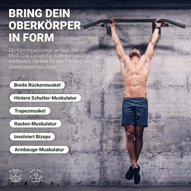 Турнік для підтягувань MSPORTS настінний з аксесуарами та інструкцією, металева перекладина для дому