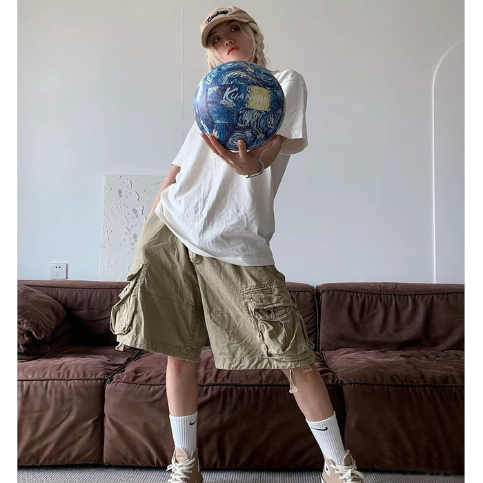 Волейбольний м'яч Kuangmi Weicher, розмір 5, для занять у приміщенні та на вулиці, тренування, пляжний волейбол, підходить для початківців, підлітків та дорослих (Van Gogh)