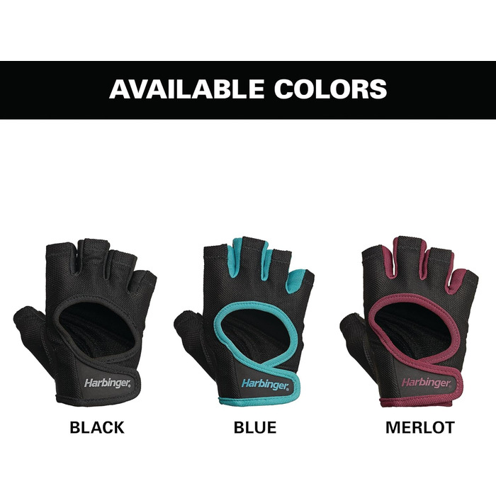 Жіночі вантажні рукавички Harbinger з сіткою StretchBack та шкіряною долонею (1 пара), чорний, розмір S
