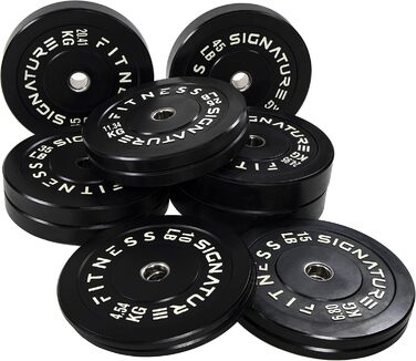 Олімпійські диски Signature Fitness 5,1 см зі сталевою втулкою, чорні, 6,8 кг, пара або набір
