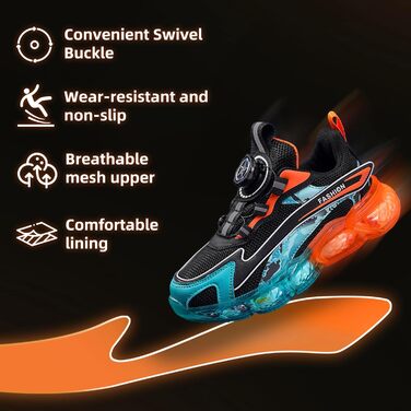 Дитячі кросівки ITSOGOO для бігу та спорту. Легкі, дихаючі, підходять для активного відпочинку, занять фітнесом та прогулянок. Розміри 28-37 EU, 33 EU. Чорний колір.