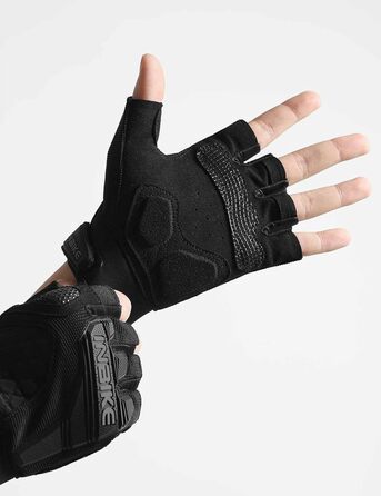 Велосипедні рукавички INBIKE Habfinger: літні, дихаючі, з TPR накладками на пальці та EVA підкладкою, антиковзкі, MTB, чоловічі/жіночі, MH020, чорний/зелений (S, чорний/помаранчевий)