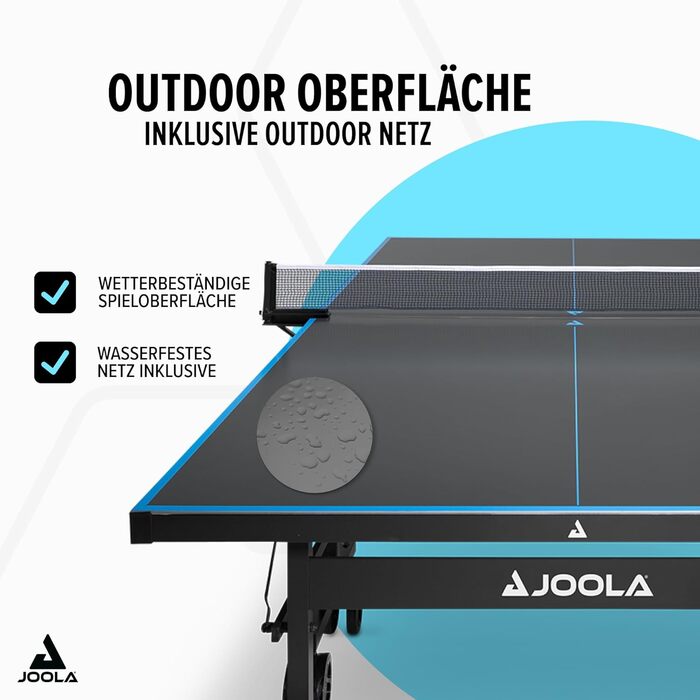 Стол для пінг-понгу JOOLA J500A OUTDOOR - професійний, розкладний, для вулиці, з сіткою