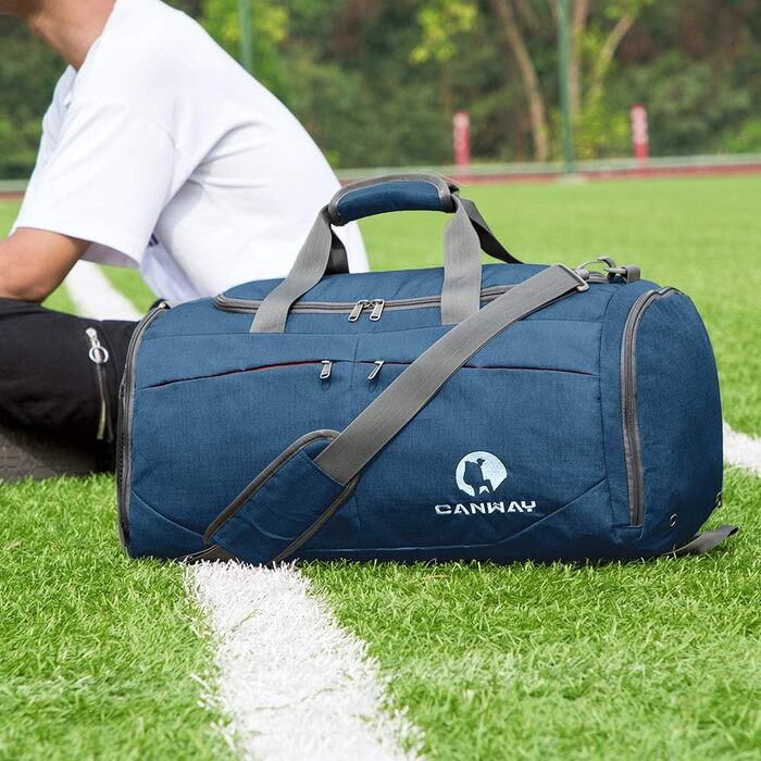 CANWAY складна спортивна сумка 45L з окремим відділенням для взуття та брудного одягу, легка дорожня сумка для чоловіків і жінок