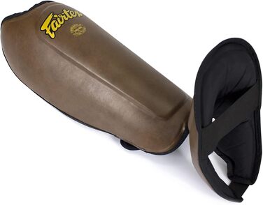 Захист гомілки Fairtex SP8, коричневий, розмір M – шкіряні щитки для єдиноборств