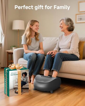 Електричний масажер для ніг Snailax Shiatsu з підігрівом та глибоким розминанням. Для лікування п'яткової шпори, подарунок для жінок/чоловіків. Розмір 48, срібний колір.