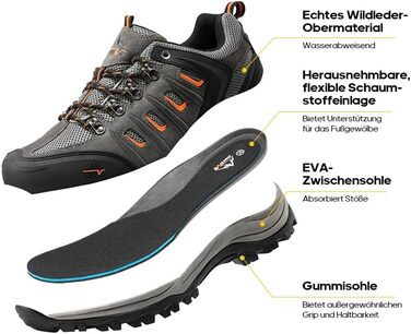 Чоловічі водонепроникні трекінгові черевики NORTIV 48 EU сірі