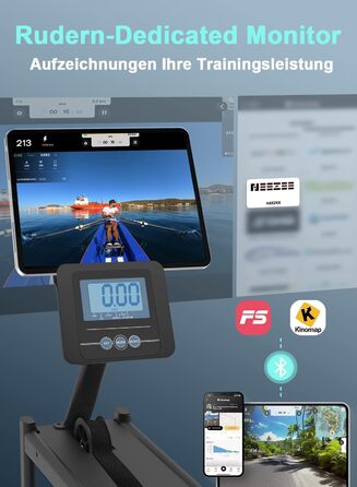 Велотренажер Neezee для дому з водним опором, Bluetooth-монітором і тримачем для планшета, до 150 кг, вертикальне зберігання, транспортувальні колеса