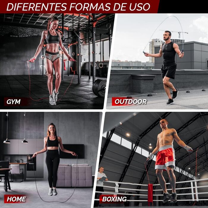 Скакалка для кросфіту RL Grips® з алюмінієвого сплаву з неслизькою ручкою - Скакалка з тросом 2 мм - Скакалка для кардіо, фітнесу, тренажерного залу, чорна (скакалка + запасні частини)