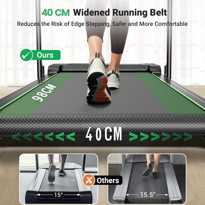 Бігова доріжка THERUN для дому, складний, з нахилом, 3 в 1 Walking Pad з 3 рівнями нахилу, 2.5PS, стіл-біговий тренажер з подвійною поверхнею для захисту колін, темно-зелений