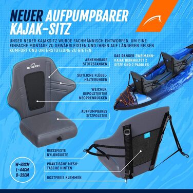 Надувне каяк Bluefin Scout та Ranger – альтернатива надувному каное, 1-місний і 2-місний, для активного відпочинку
