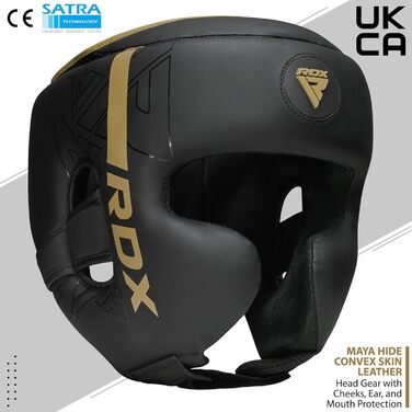 Захист для голови RDX з Maya Hide шкіри для боксу, кікбоксингу, MMA, Муай Тай, карате, тхеквондо, спарингів, універсальний шолом для єдиноборств