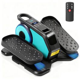 Еліптичний тренажер під стіл EM-03: електричний велотренажер для сидіння з пультом, міні-степер, регульована швидкість, для людей похилого віку та дорослих (блакитний)