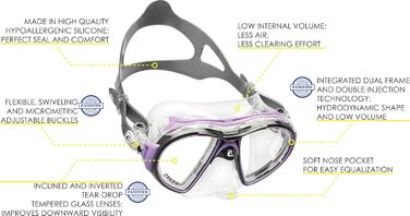 Дайвінгова маска Cressi Air Crystal – панорамна силіконова маска для підводного плавання
