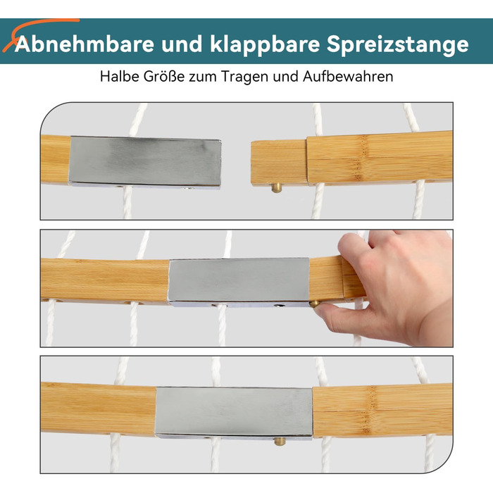 Гамак для двох Bathonly, 3 м, двобокий, джинсовий, до 204 кг