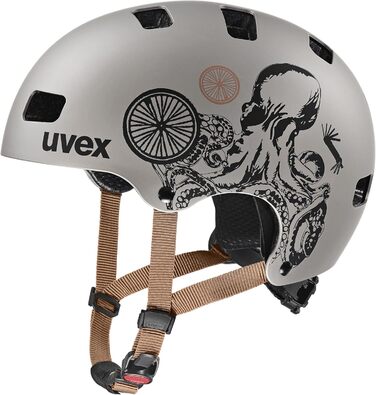 Дитячий велосипедний шолом uvex kid 3 cc, чорний матовий, регулювання розміру, вентиляція, 51-55 см
