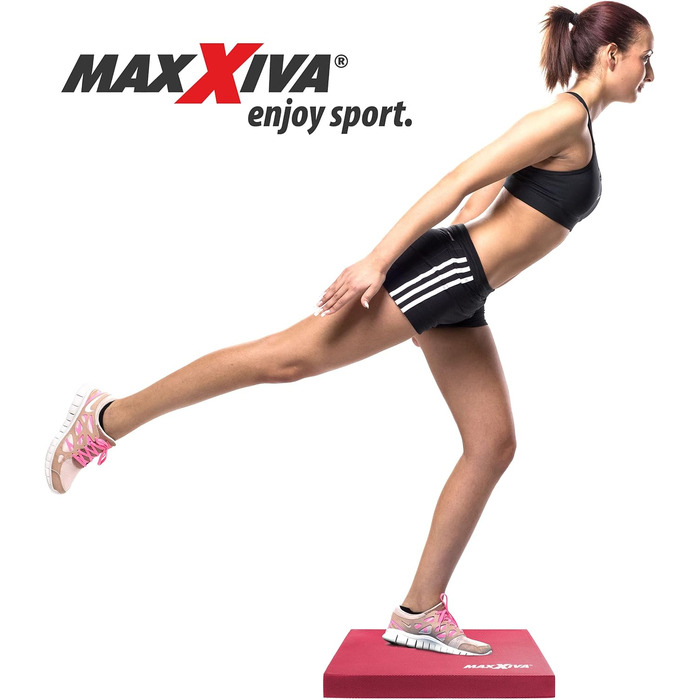 Балансувальний килимок MAXXIVA 50x40x6 см для фітнесу, йоги, пілатесу, реабілітації, червоний