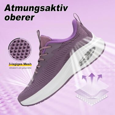 Жіночі кросівки ZYEN для широкої стопи: зручні, дихаючі, для занять спортом та бігу (41 EU, фіолетовий)